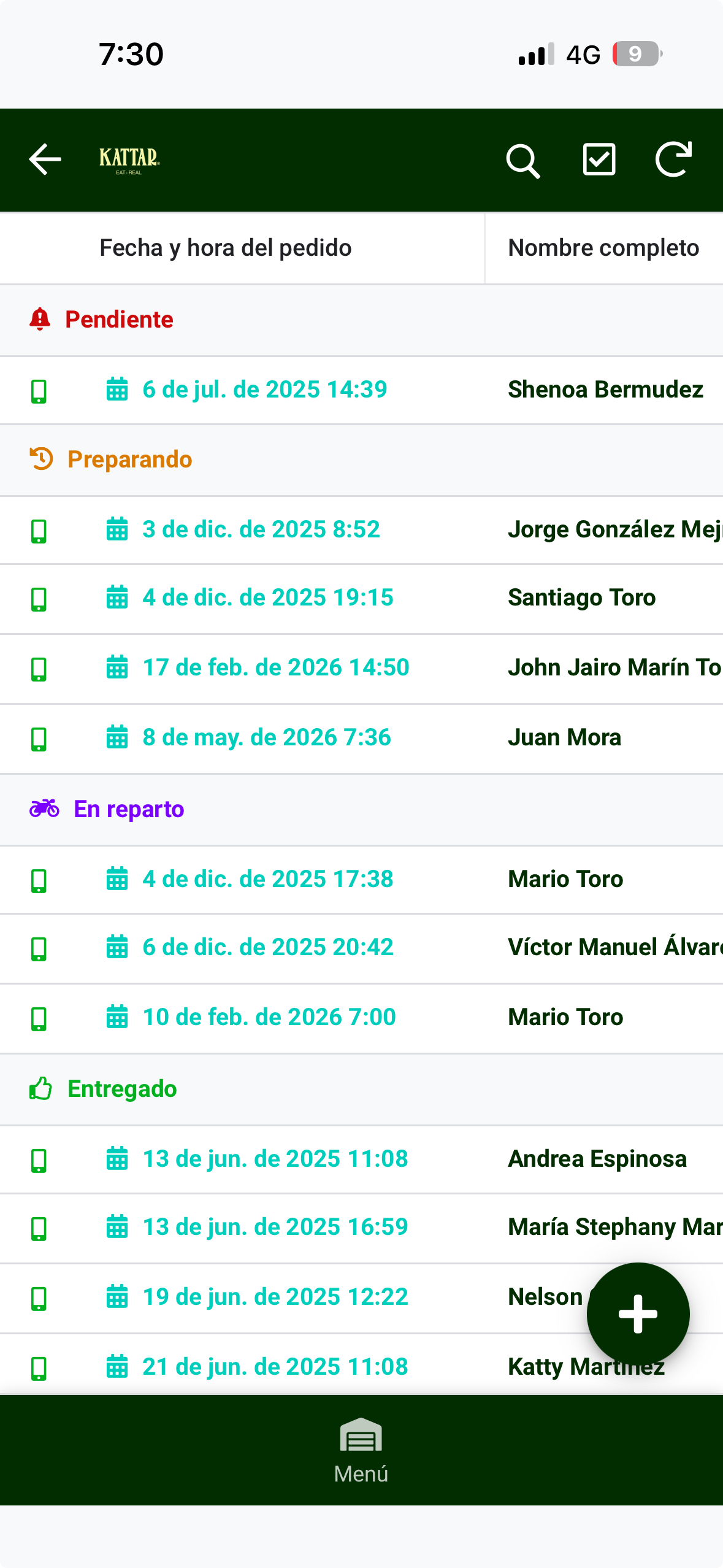 Pedidos WhatsApp Lista