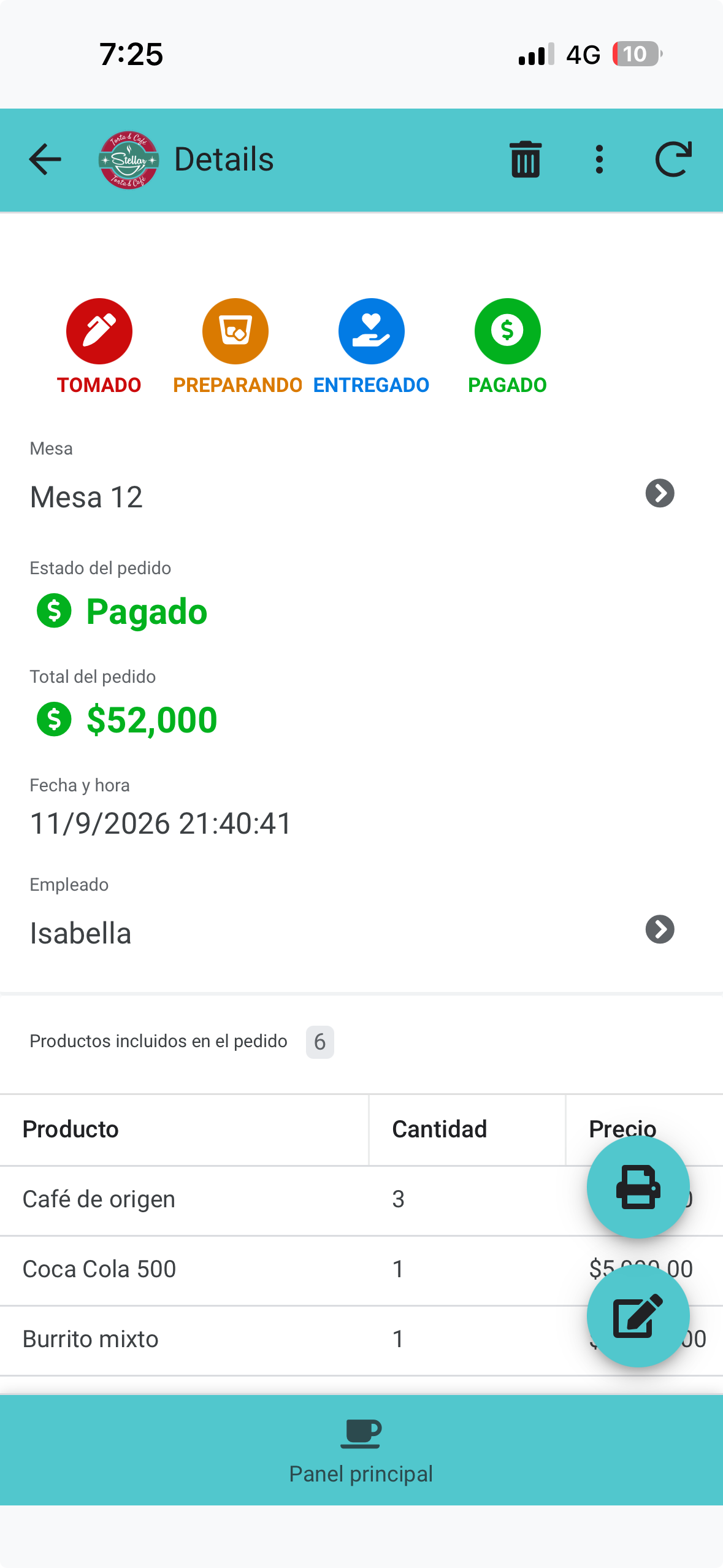 Detalle Mesa 12